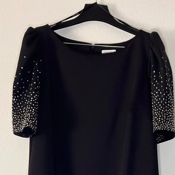 Calvin Klein Embellished Sleeves Women’s Dress. Size18, Black, NWOT - Picture 2 of 5